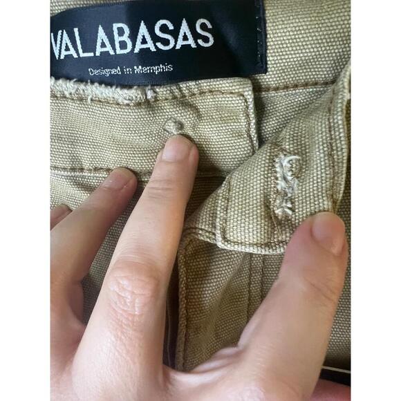 NWT VALABASAS Jeans Mens Size 29 Beige Patchwork Stacked Distressed Slim Fit - Picture 9 of 13